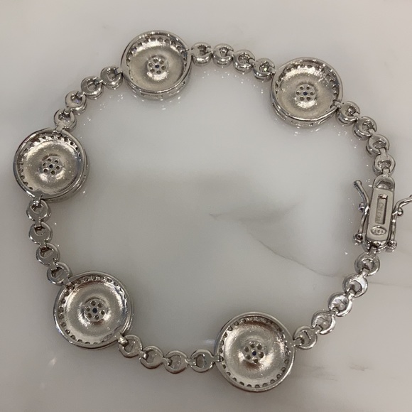 Sterling Silver Evil Eye Diamond Bracelet - Picture 5 of 5